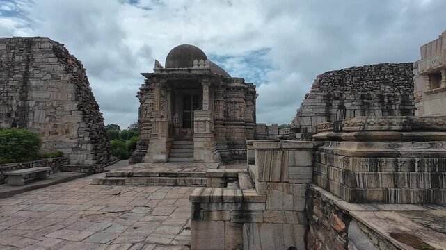 Architectural View of Shringar Chawri Jain Temple Exterior at Chittorgarh Fort Heritage Site
