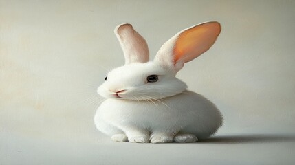 Obraz premium Adorable White Rabbit