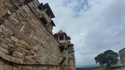 Fortified Outer Wall of Rana Kumbha Palace in the Chittorgarh Fort Area, India