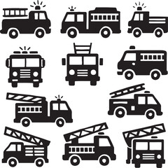 Fire Truck Silhouette, Emergency Vehicle Icon