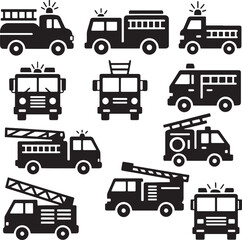 Fire Truck Silhouette, Graphic Symbol