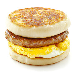 Sausage and Egg Breakfast Sandwich on English Muffin