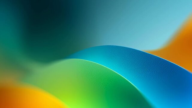 Abstract wave patterns in vibrant colors of blue, green, and orange create a visually stunning composition, showcasing smooth gradients and dynamic shapes, ideal for backgrounds and artistic designs