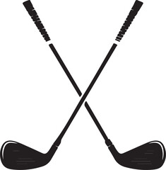 Pair of iron or wedge golf club flat vector icon for sports apps and websites