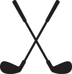 Pair of iron or wedge golf club flat vector icon for sports apps and websites