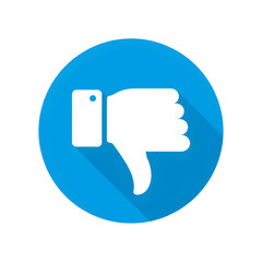 Thumbs down icon in a blue circle