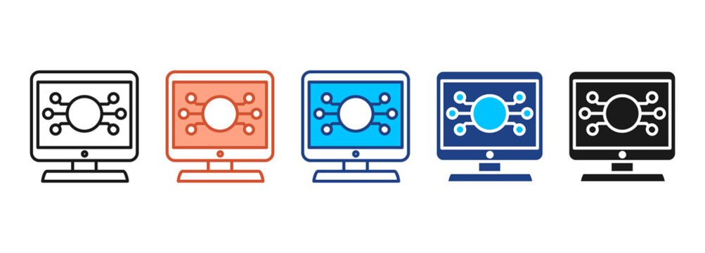 Programing Icon Set Multiple Style Collection