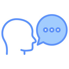 Dialog Outline Blue Color Icon