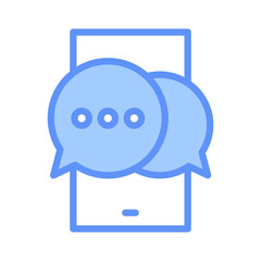 Chat Outline Blue Color Icon