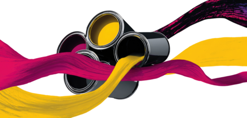 Dynamic paint pouring, vibrant colors flowing in abstract fashion