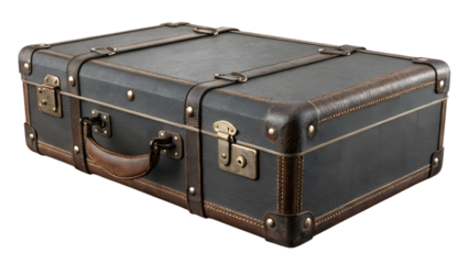 old suitcase isolated on white