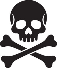 Skull and Crossbones Icon on White Background. Vector