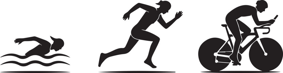 Triathlon activity icons