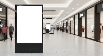  Blank Digital Billboard in a Shopping Mall