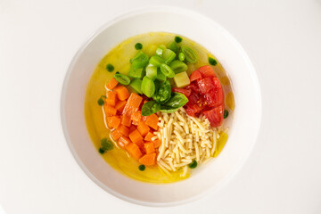Minestra di verdure, a traditional Italian vegetable soup made with celery and other vegetables