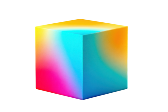 Colorful Cube Abstract Illustration Bright Spectrum Design 3D Rendering Isolated Shape Art Geometric - Powered by Adobe