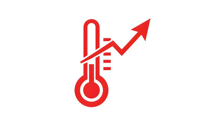 Rising temperature thermometer icon global warming climate change concept