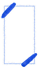 Rectangular Frame with Brush Stroke Corners and Splatters with Transparent Background