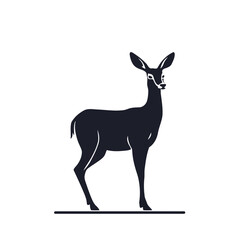 Fototapeta premium Vector illustration of a wild deer silhouette with antlers, perfect for a nature-inspired design