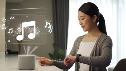 Smart Home: Young Adult Using AI Assistant in  for Effortless Daily Task Management and Smart Living