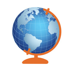 Fototapeta premium Minimal Globe Icon on White Background – Global Concept Illustration