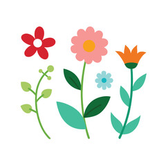 playful floral clip elements