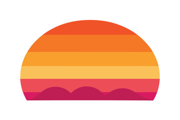 orange pink gradient sunset sharp land edges