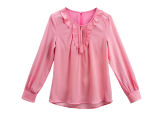 Women's pink blouse, isolated on white background