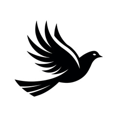 Abstract Bird in Flight Logo Symbol with Graceful Motion silhouette Art Vector illustration