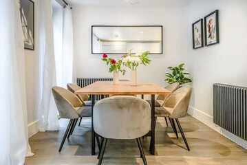 modern luxury dining room interior, 3d render