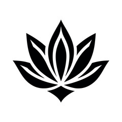 Fototapeta premium Stylized Lotus Petal Arrangement in Floral Symmetry silhouette Art Vector illustration