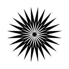 Fototapeta premium Radiating Burst Forming Symmetrical Abstract Logo silhouette Art Vector illustration