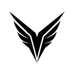 Abstract V Shaped Wing Design in Minimal Style silhouette Art Vector illustration
