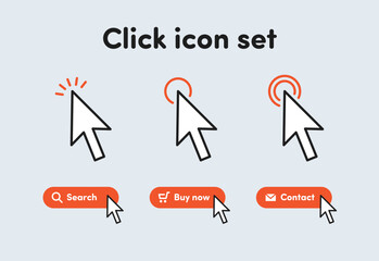 ボタンをクリックするアイコンセット