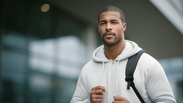 Preparing for crowded square security while securing backpack straps