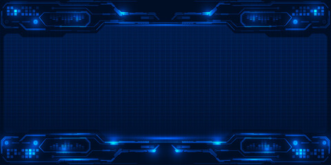 Abstract technology window background with futuristic digital panel and hi tech frame.Vector illustrations.  
