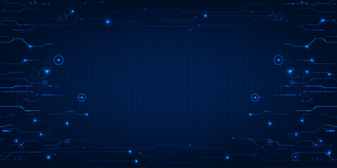 Abstract technology background with hi tech circuit patterns on side.Vector illustrations.