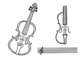Geige gezeichnet illustriert Illustration Zeichnung Stiftzeichnung Instrument Musik Streichinstrument