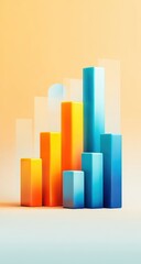 Abstract graphic of rising columns