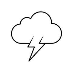 cloud thunder icon clipart vector
