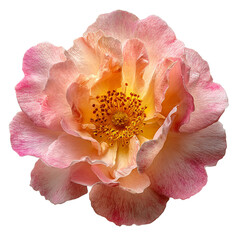 wide open blossoming flower of a terry rose
