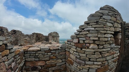 Crumbled Walls and Architectural Ruins of Rana Kumbha Palace, Chittorgarh Fort Complex