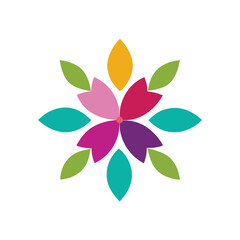 abstract flower icons set