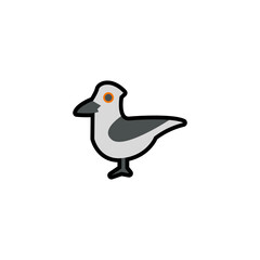 Hand drawn seagull in minimalistic style illustration