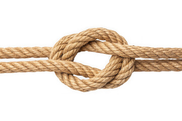 Obraz premium Two thick ropes tied in a knot isolated on transparent background