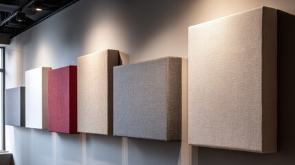 Modern Acoustic Wall Panels Displayed on Wall in Interior Design Showcase for Sound Absorption Noise Control and Aesthetic Decor