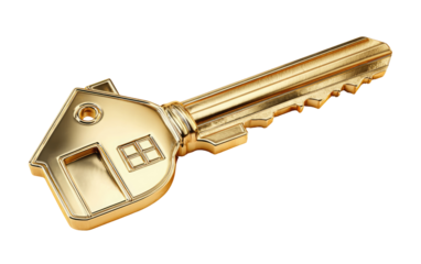 Gold key shaped like a house (3)