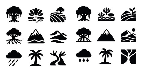 Obraz premium India Nature Icons