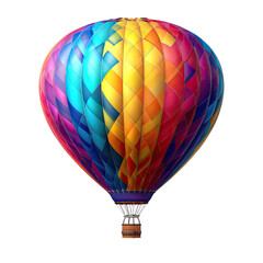 Fototapeta premium Vibrant hot air balloon against black