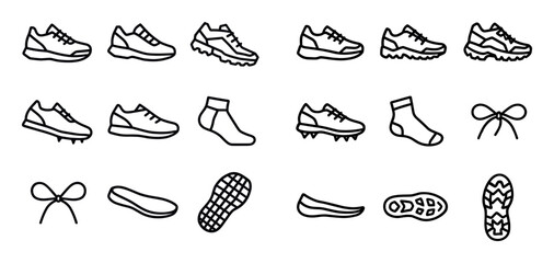Obraz premium 3D Low-Poly Shoe Icons